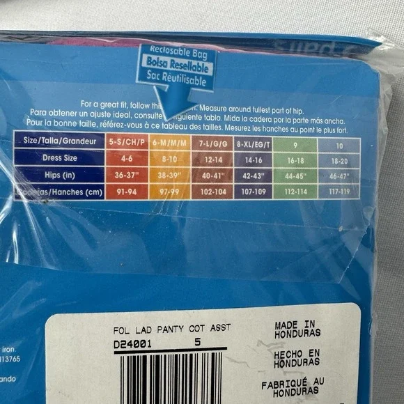 Fruit of the Loom Low Rise Briefs Womens Size 5 Small 3 Pack Cotton Panties NWT - Picture 3 of 4